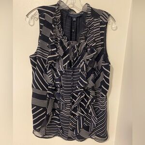 Tommy Hilfiger XL  NWT St Michael Polished Sleeveless Navy/White Top